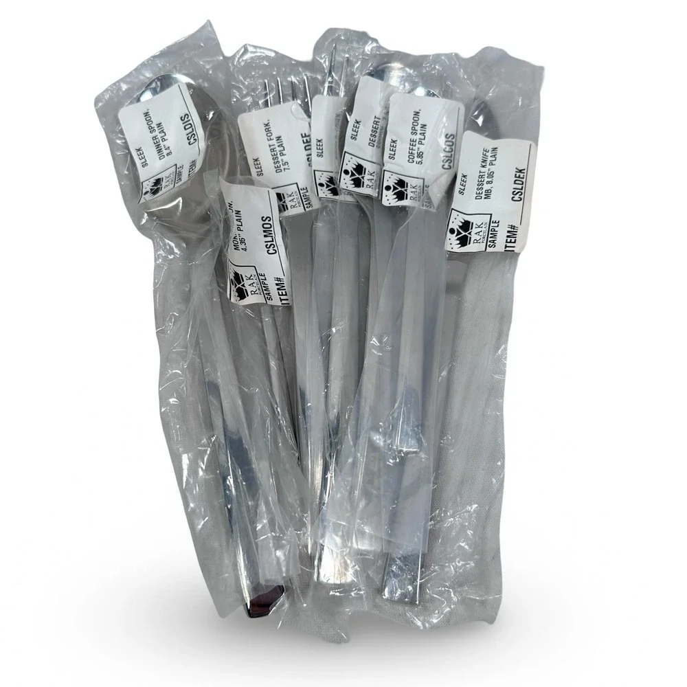 RAK‎ Porcelain Sleek 18/10 Stainless Steel Flatware 7pc Mixed Sample Set Silver